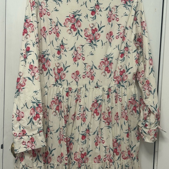 Dainty Jewells Floral Long Sleeve Dress - Pink and Cream - Picture 6 of 7